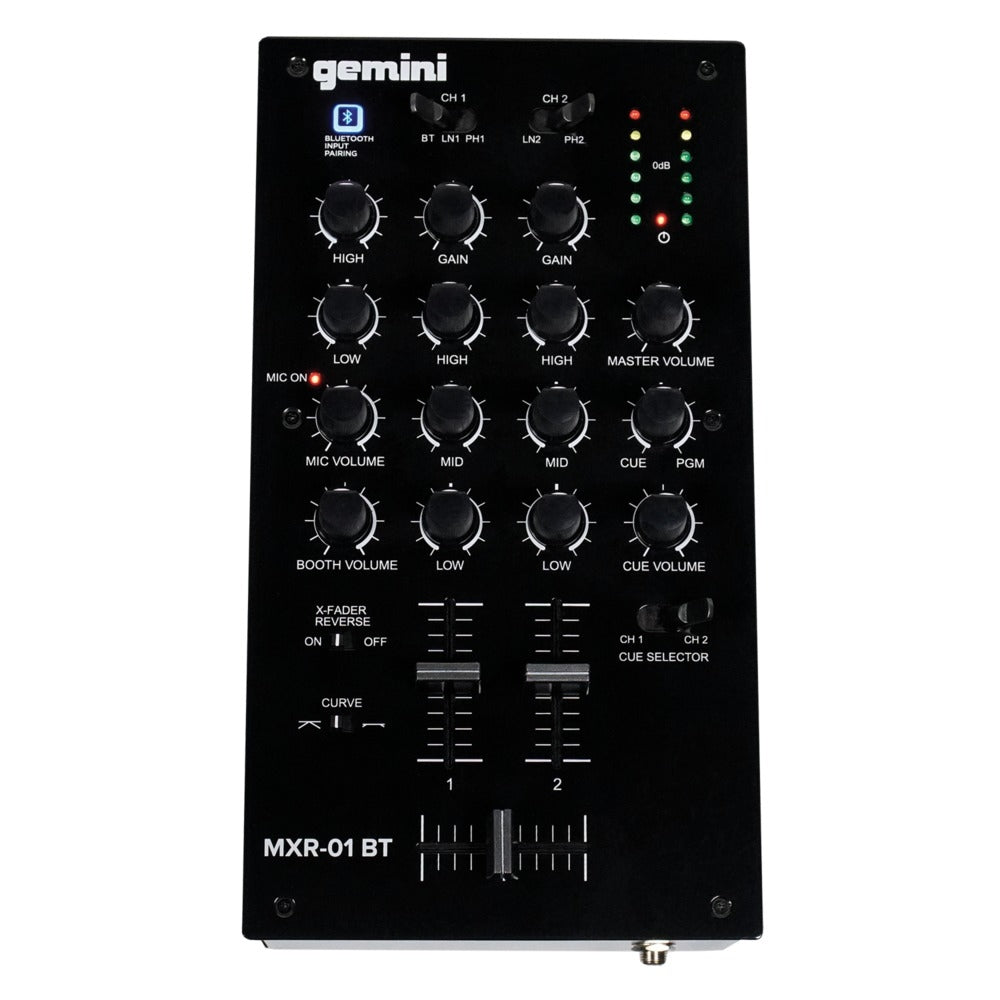 Gemini MXR-01BT 2-Ch DJ Mixer with Bluetooth Input