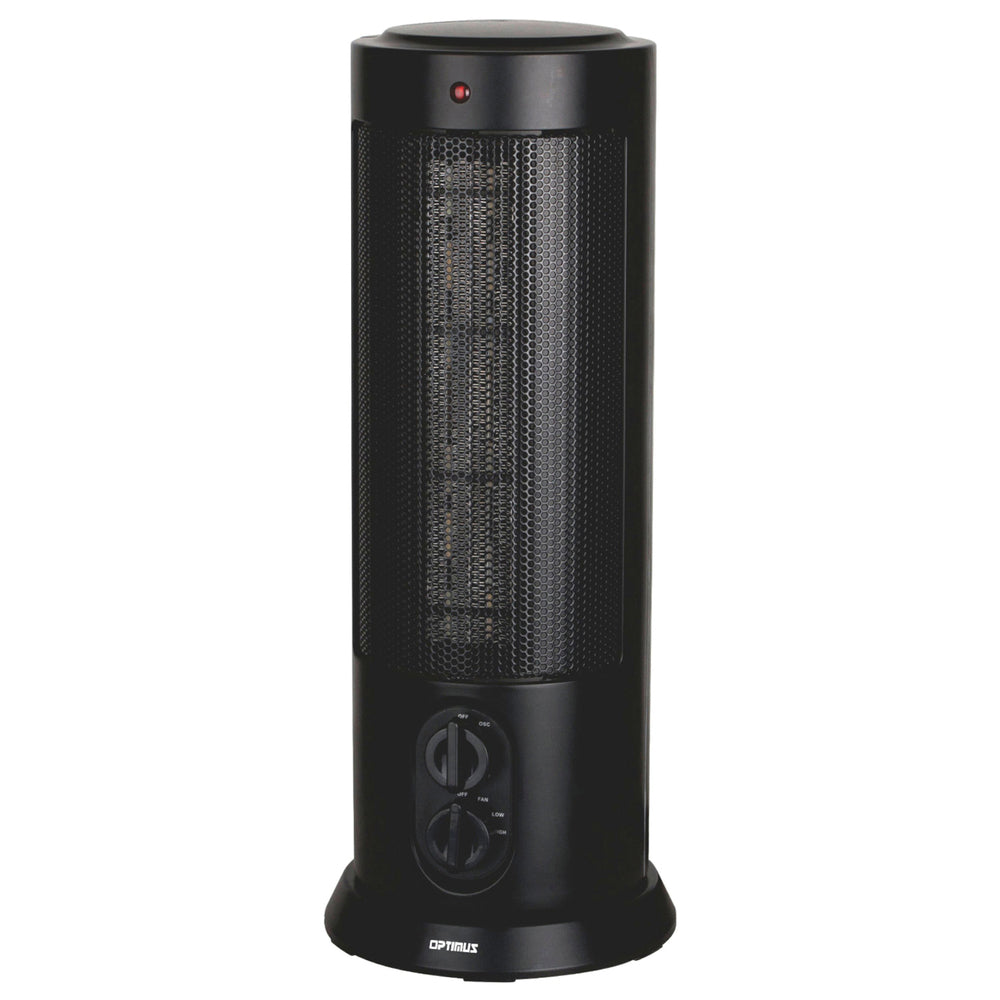 Optimus H-7234 18In Oscillating Tower Heater with Thermostat Image 1