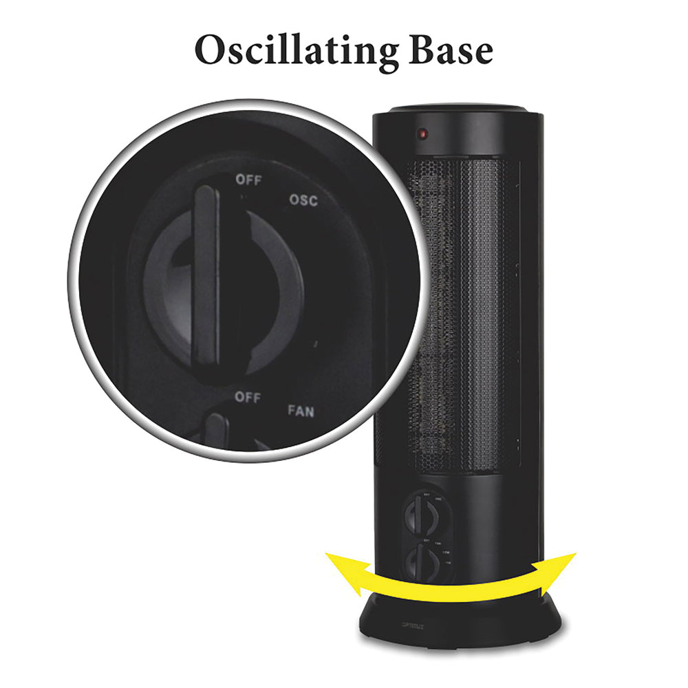 Optimus H-7234 18In Oscillating Tower Heater with Thermostat