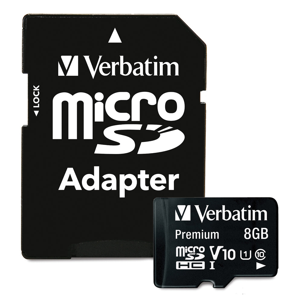 Verbatim 44081 8GB Premium microSDHC Memory Card Adapter UHS-I V10