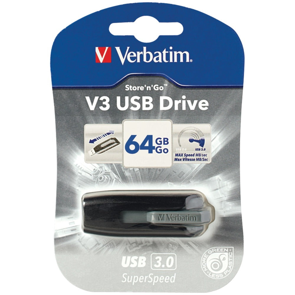 Verbatim Corporation 49174 64Gb Flash Drive Usb 3.0 Store N Go V3 Retractable