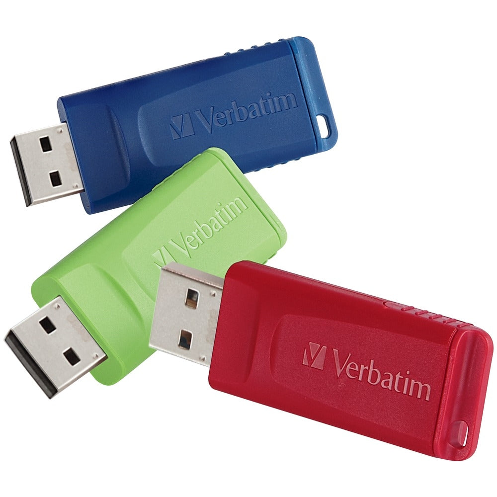 Verbatim Corporation 97002 3Pk 4Gb Flash Drive Usb 2.0 Store N Go Red Green Image 1