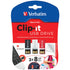 Verbatim Corporation 98674 3Pk 8Gb Clip-It Usb Flash Drive 2.0 Black White Red