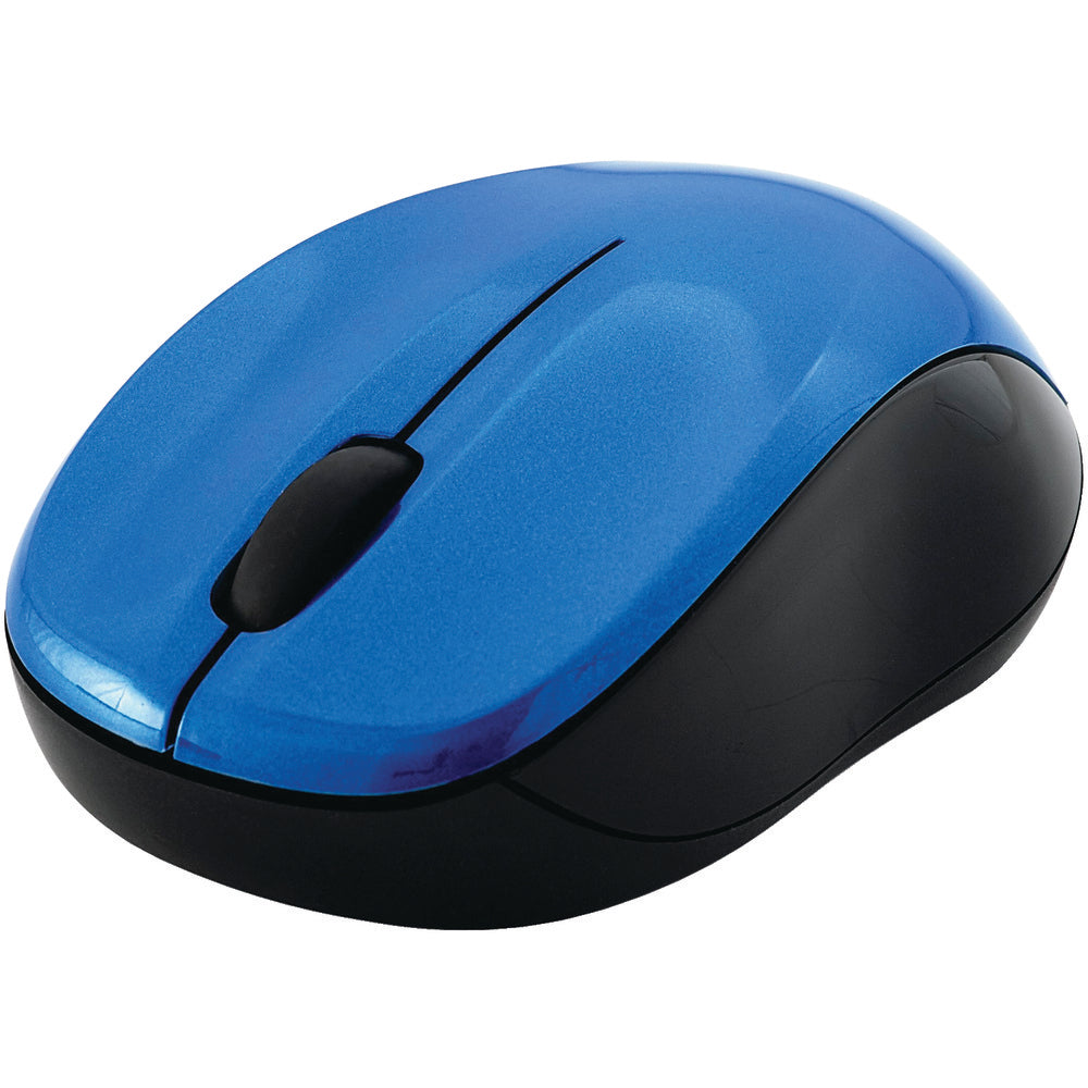 Silent Wireless Blue LED Mouse, 2.4 GHz, 32.8 ft Range, Left Image 1