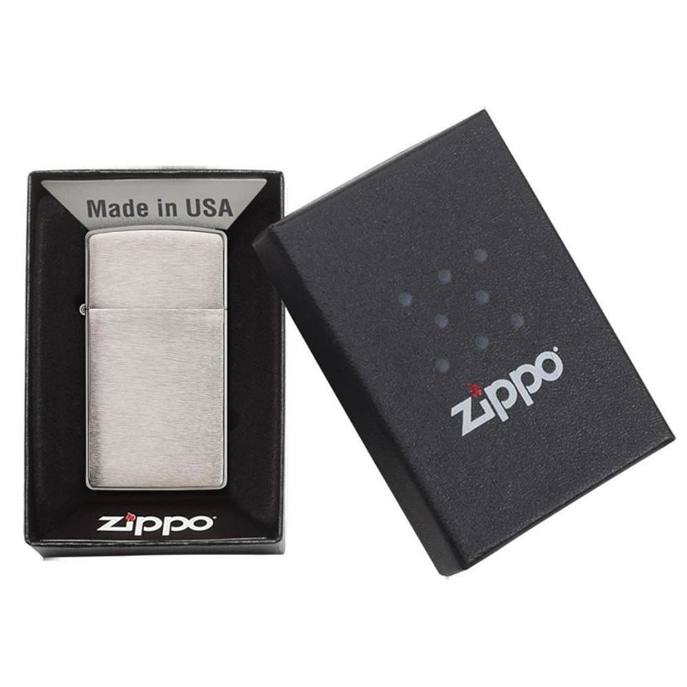 Zippo 1600 Windproof Lighter Slim Brushed Chrome