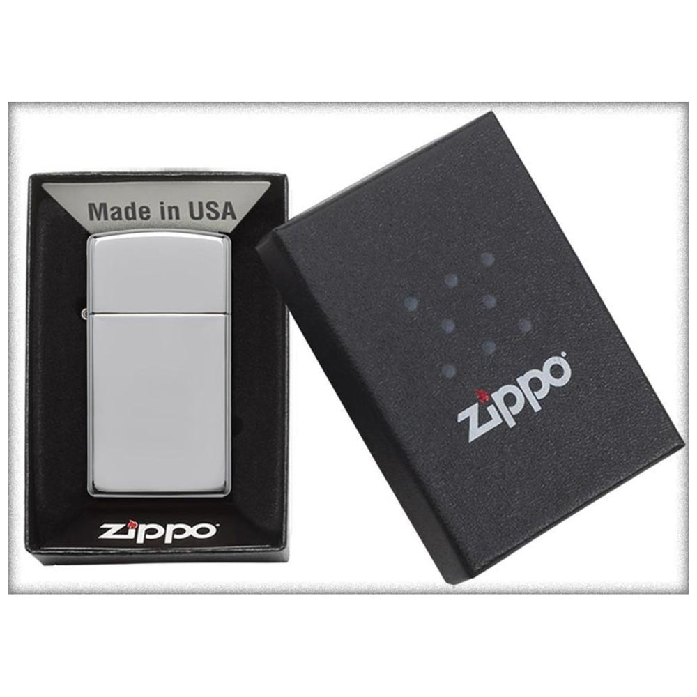 Zippo 1610 Windproof Lighter Slim High Polish Chrome Image 1