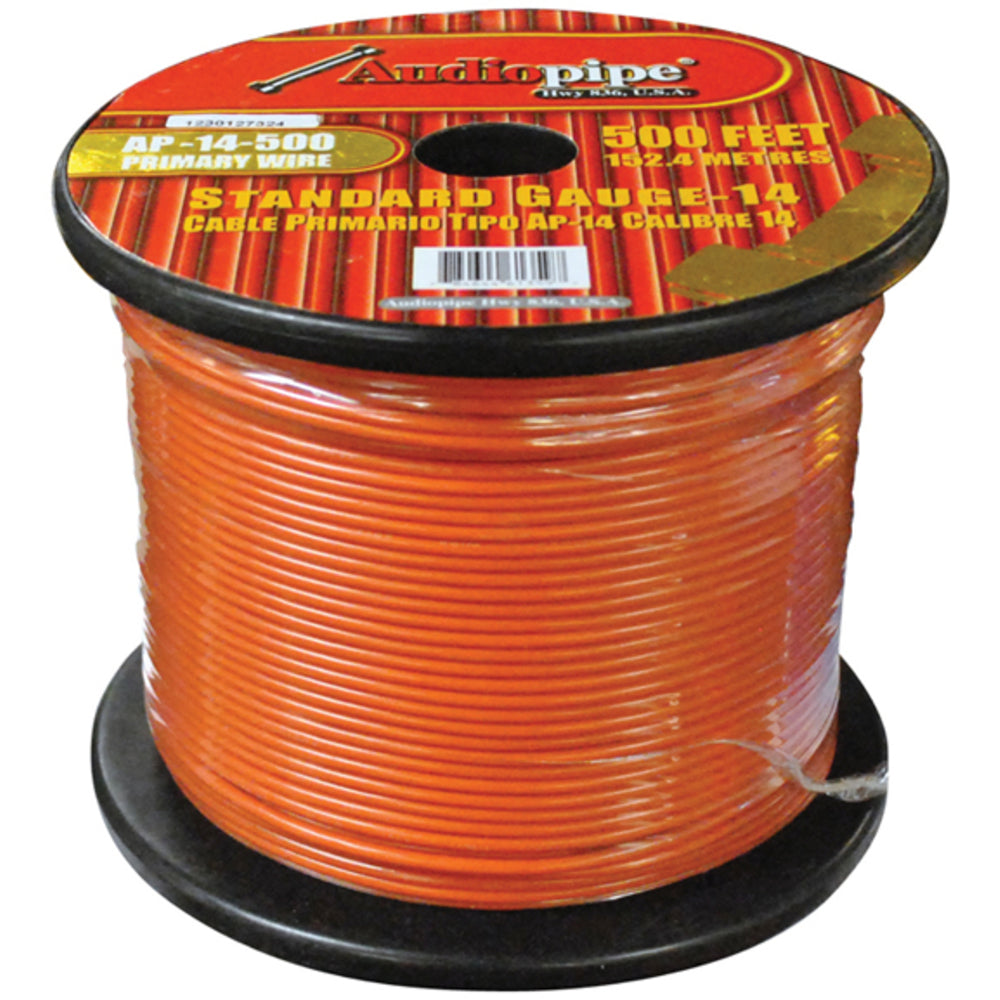 Audiopipe AP14500OR 14G 500Ft Primary Wire Orange Image 1