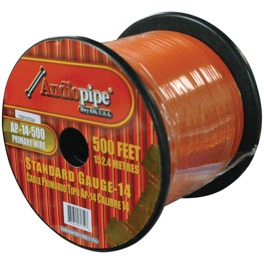 Audiopipe AP14500OR 14G 500Ft Primary Wire Orange