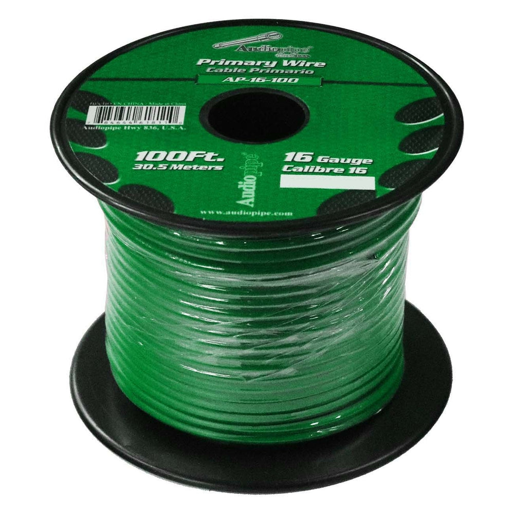 Audiopipe AP16100Gr 16 Gauge 100ft Green Primary Wire  Image 1