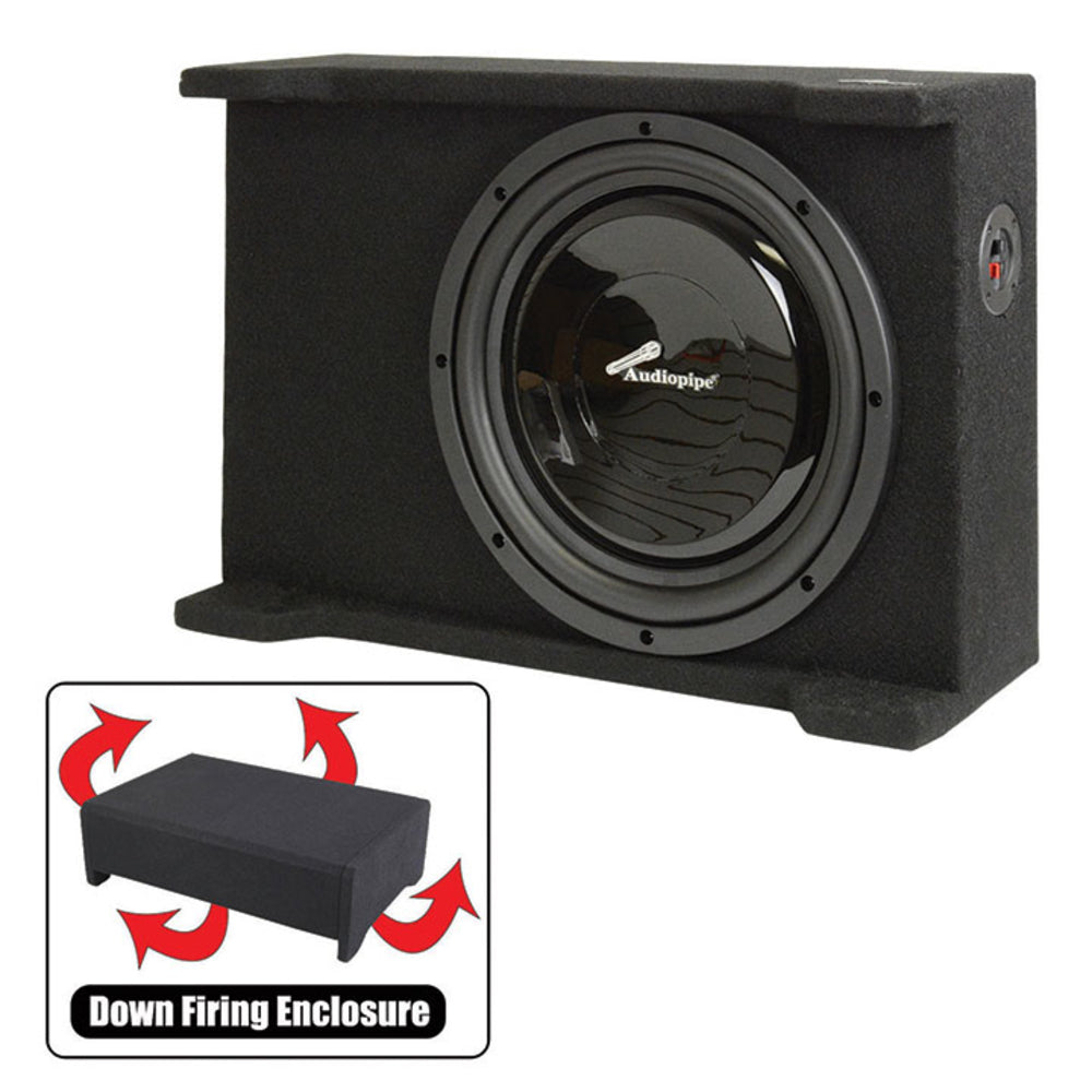 Audiopipe Apsb-12Bdf Single 12" Shallow Downfire Sealed Enclosure Sub Image 1