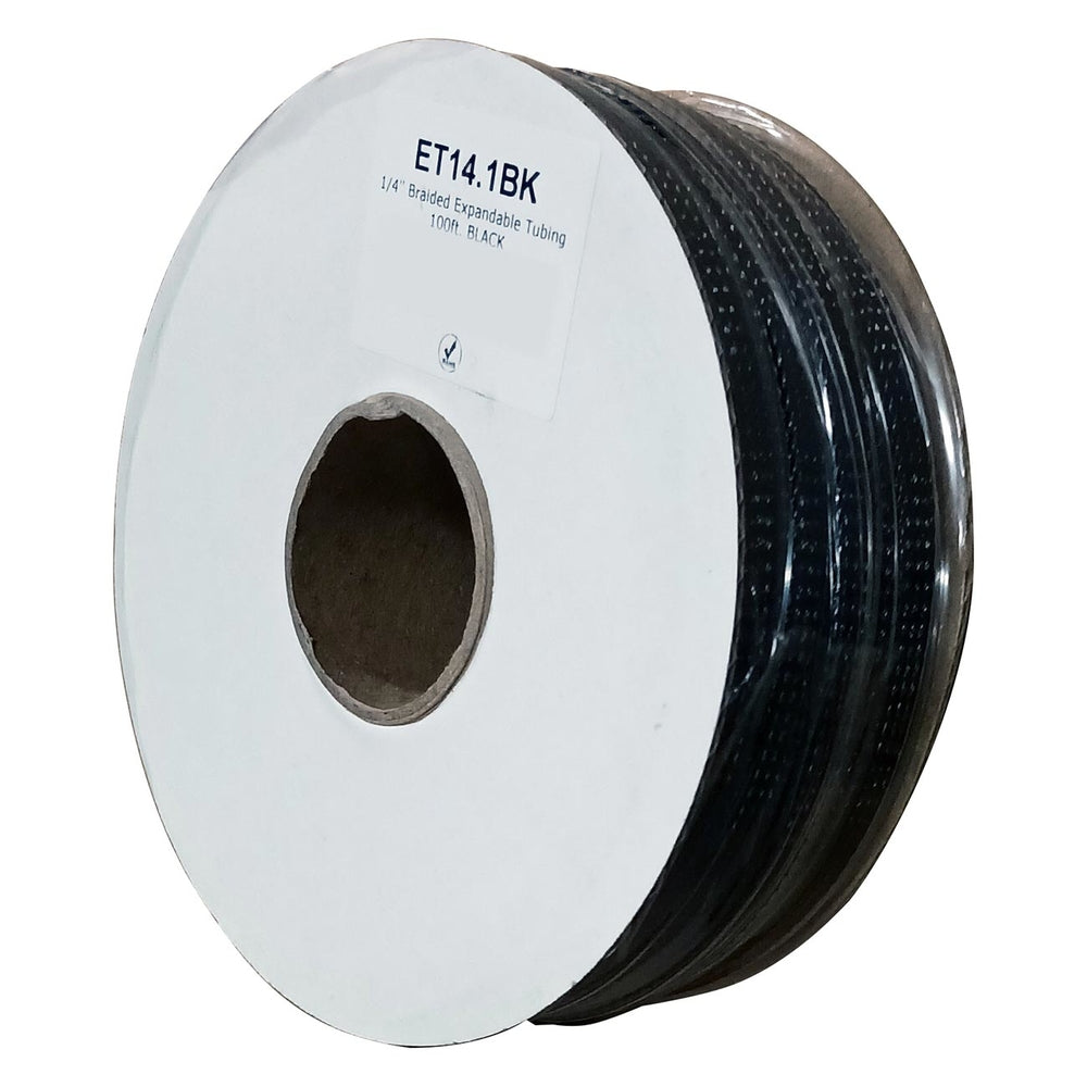 Xscorpion ET14.1BK Braided Sleeving 1/4" 100Ft. Image 1