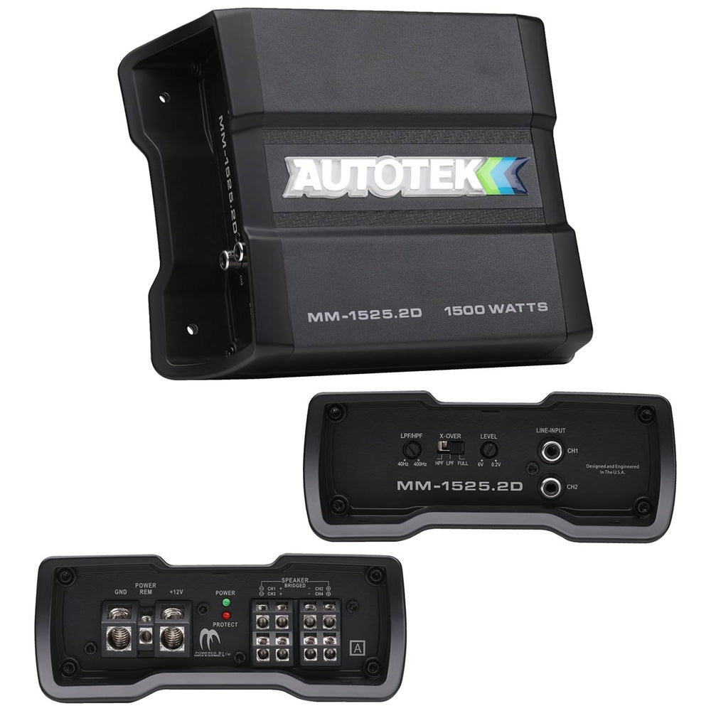 Autotek Mm15252D Mean Machine Compact D Class Amplifier 1500 Watts 2 Channel Image 1