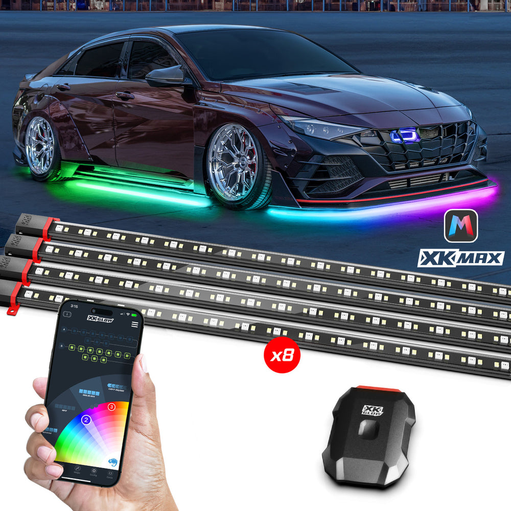 Xk Glow MX-CAR-STA XKMAX RGBW 8pc Underglow Kit Image 1