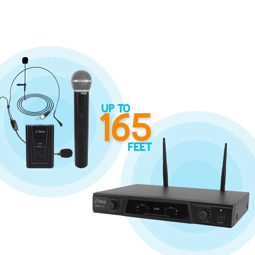 Pyle PDWM2115 VHF Wireless Microphone System with Volume Control