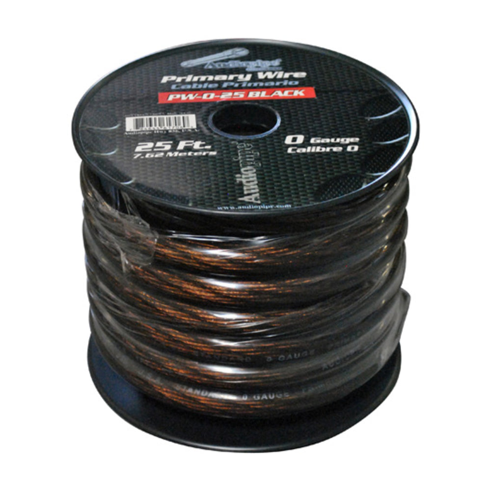 Nippon Pw025Bk Power Wire Audiopipe 0Ga. 25' Black Image 1