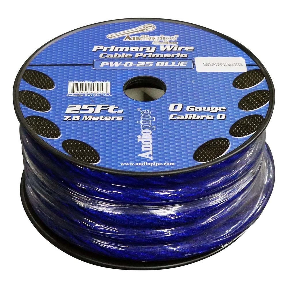 Nippon Pw025Bl Power Wire Audiopipe 0Ga. 25' Blue Image 1