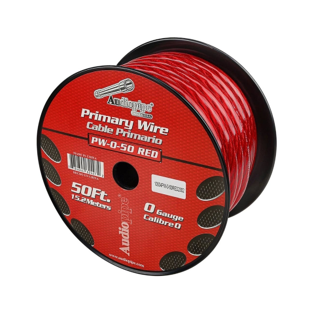 Audiopipe PW-0-50-Red Power Wire 0 Gauge 50ft - Red Image 1