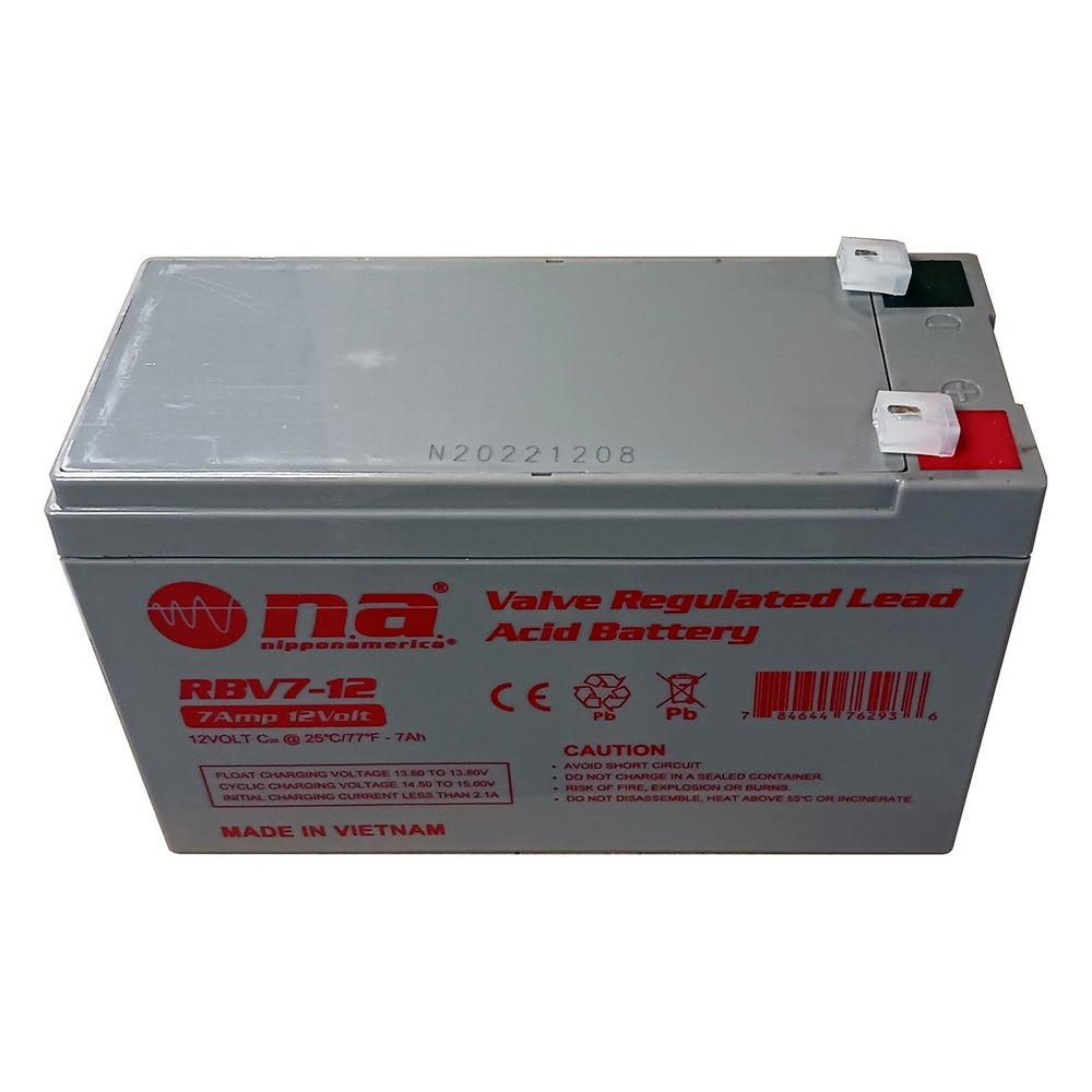 Nippon RB712 12V Battery 7Ah - Maintenance Free Sealed Lead/Acid