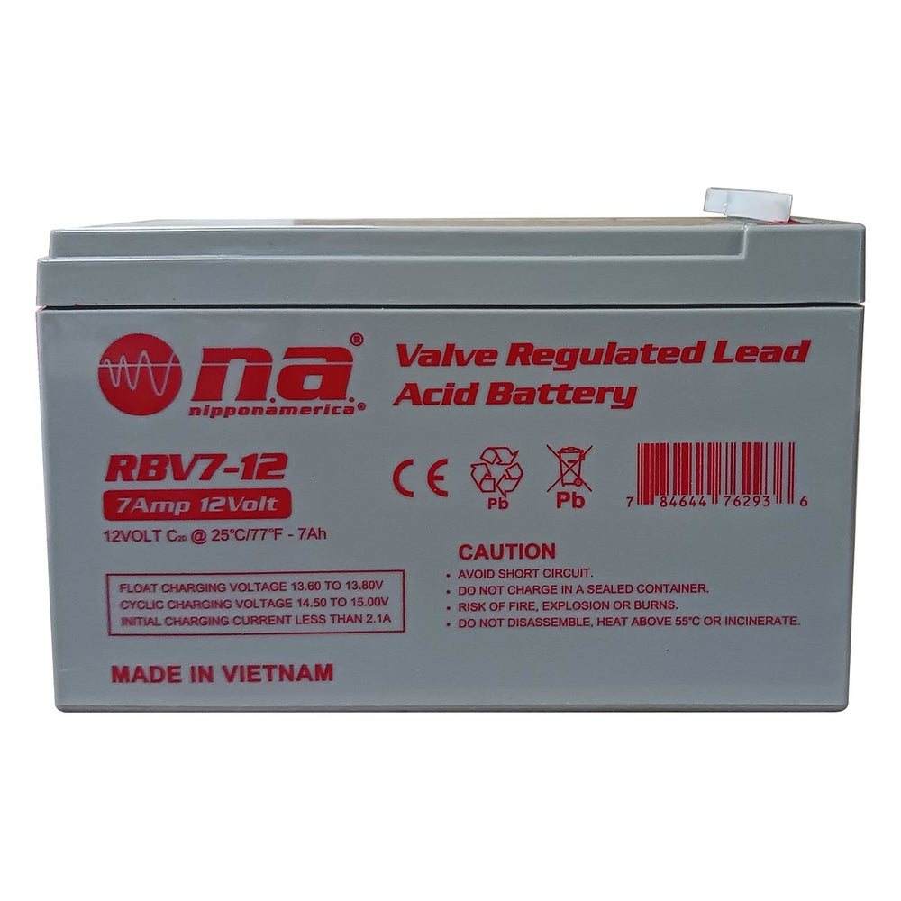 Nippon RB712 12V Battery 7Ah - Maintenance Free Sealed Lead/Acid