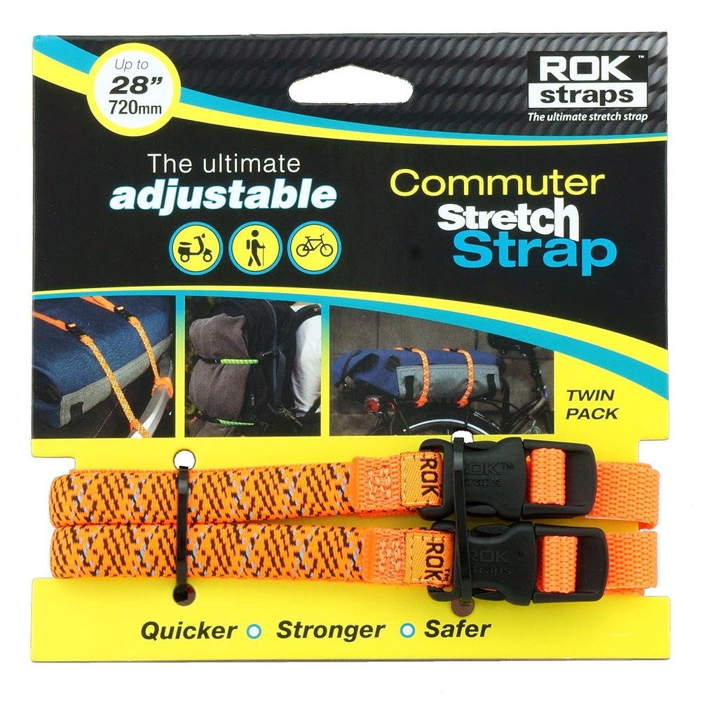 Rokstraps Rok-10331 Adjustable Commuter Stretch Strap (Orange Reflective) Image 1