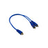 Stinger SSIBY2M RCA Y 2M-1F Blue Interconnects 6"" Image 1