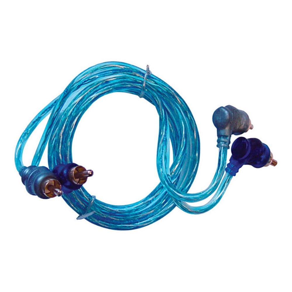 Xscorpion STP6 RCA Cable 6' Right Angle Blue/Platinum Twisted Image 1