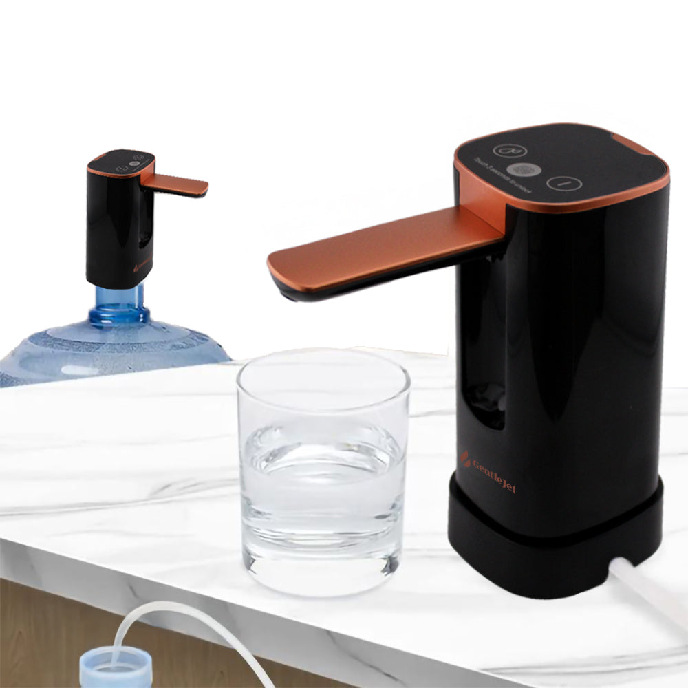 Automatic Water Dispenser Pump, Bottle and Countertop - Digital Display, USB Charging - Black Copper